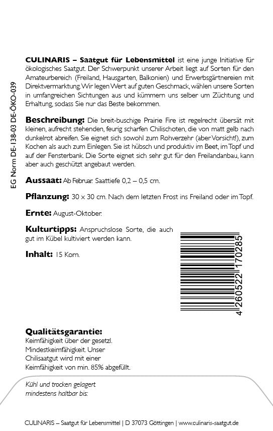 Chili Prairie Fire Feurig Scharf, Auch Für Die Fensterbank