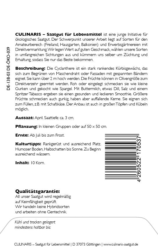 Cyclanthere, Hörnchenkürbis Roh Und Gekocht Zu Empfehlen
