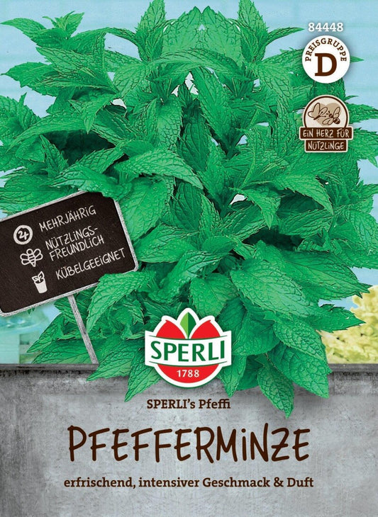 Pfefferminze SPERLI's Pfeffi, Mehrjährig, Nützlingsfreundlich, Kübelgeeignet, Saatgut Von Sperli