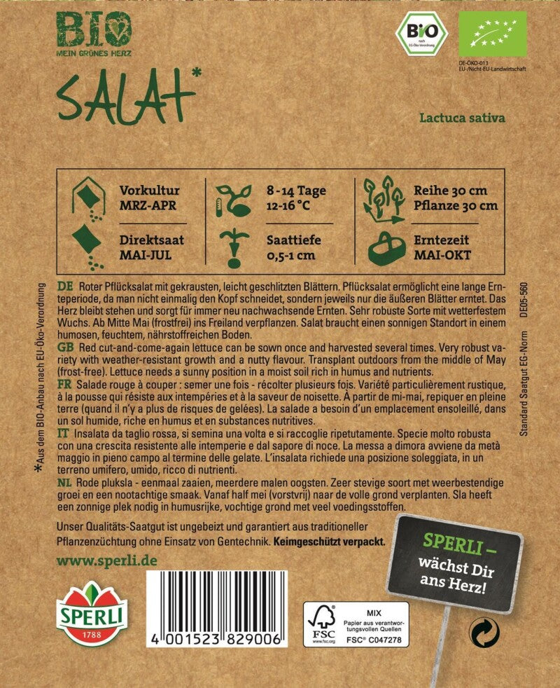 Pflücksalat Rot BIO