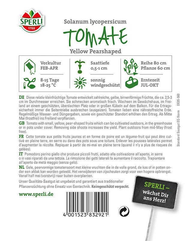 Tomate Yellow Pearshaped