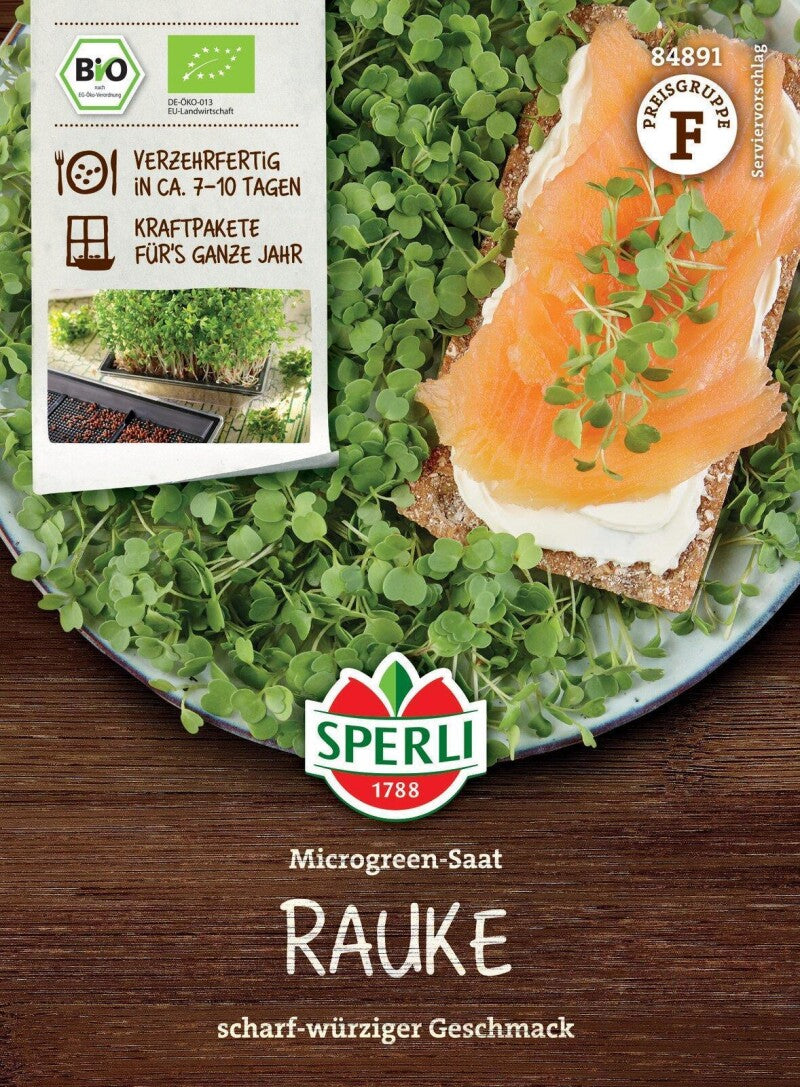  BIO Microgreen-Saat Rauke Scharf Würziger Geschmack