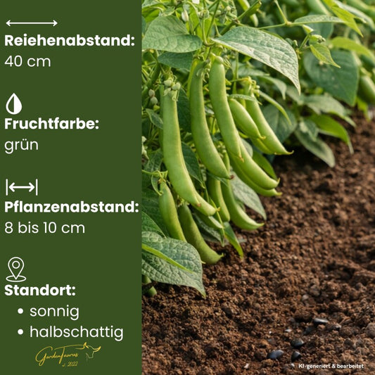  GardenTaurus® Buschbohne Delinel (Filetbohne) Besonders Reichtragend, Unempfindlich Gegen Viele Krankheiten