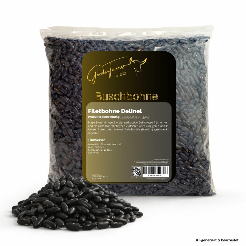  GardenTaurus® Buschbohne Delinel (Filetbohne) Besonders Reichtragend, Unempfindlich Gegen Viele Krankheiten