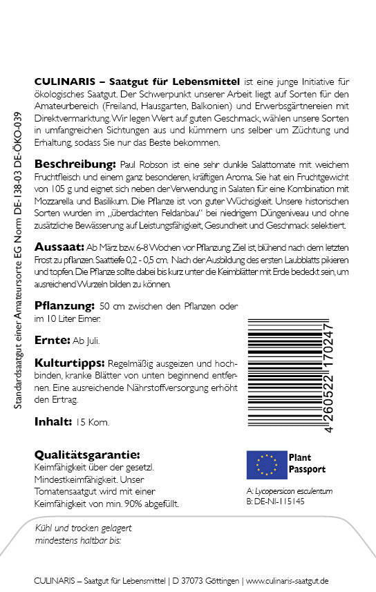  Salattomate Paul Robson Kräftig Aromatisch