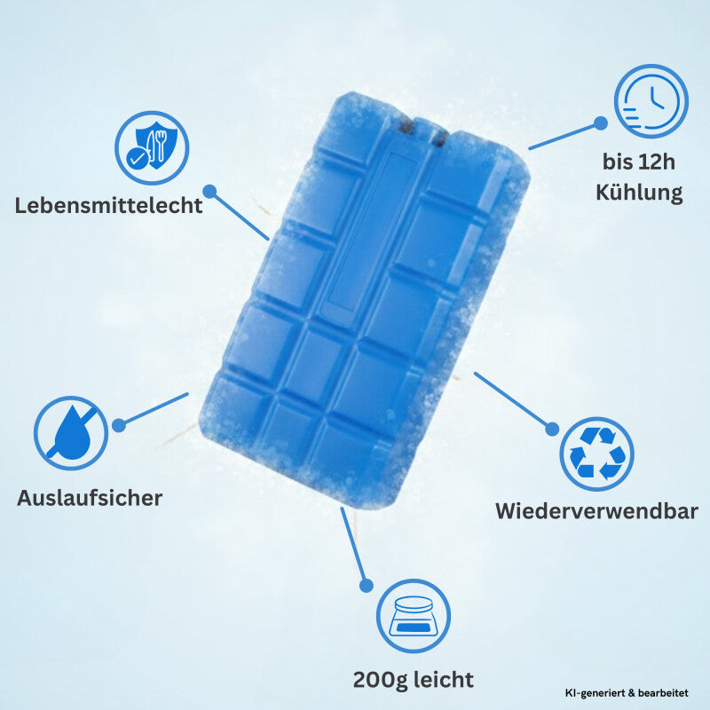  Kühlakku Blau | (200 G) | Schnell Gefrierend | Lange Kühldauer | Robust Und Langlebig | Auslaufsicher