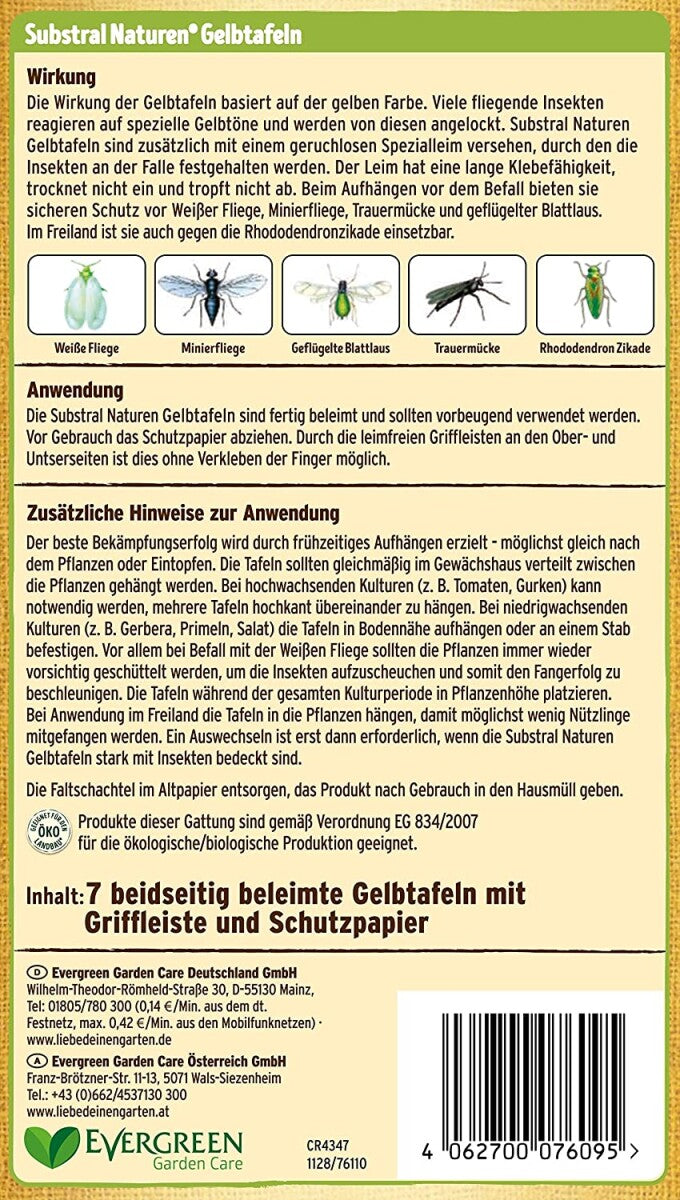  Naturen Gelbtafeln, Gegen Weiße Fliege, Minierfliege, Geflügelte Blattlaus, Etc. In Wintergarten U. Gewächshaus, 7 St.
