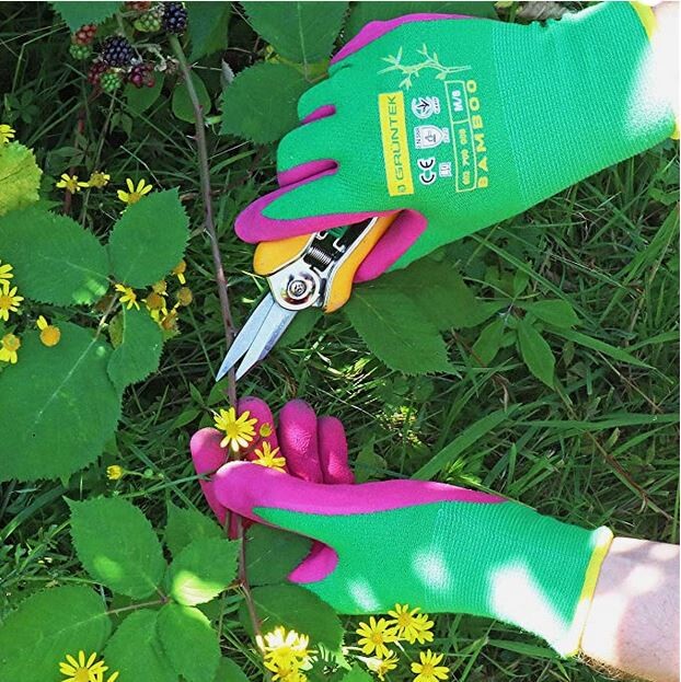  GRÜNTEK 2 Paar Gartenhandschuhe Aus Bambusfasern Drei Größen