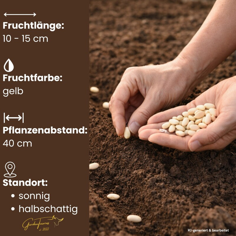  GardenTaurus® Buschbohne Gelb Dior (Wachs), Fadenlose, Resistente Sorte Inhalt 50-1000g