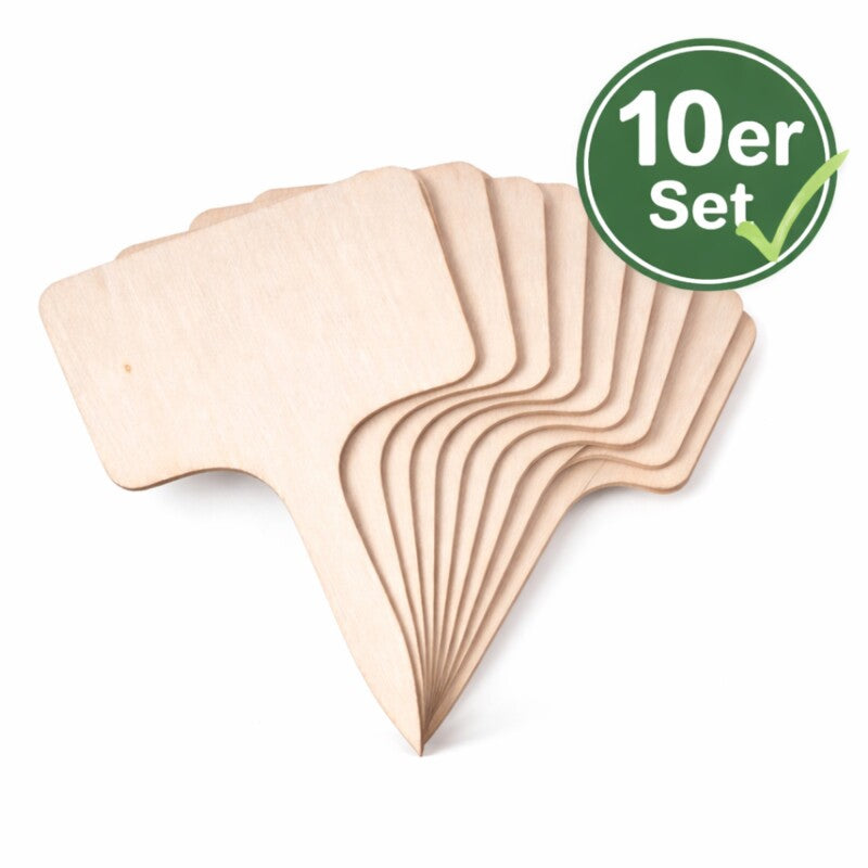  10 X Pflanzschild Aus Pappelholz 10 X 6 CmT-Form
