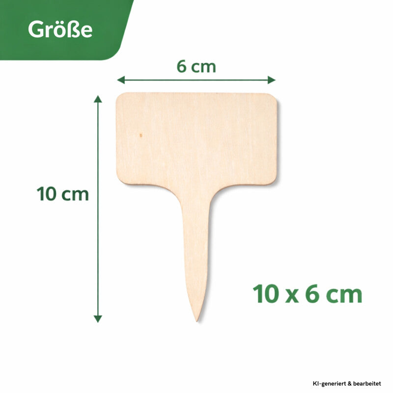  10 X Pflanzschild Aus Pappelholz 10 X 6 CmT-Form