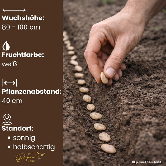  GardenTaurus® Puffbohnen (Große Bohne) "Driemal Wit", Inhalt 1kg