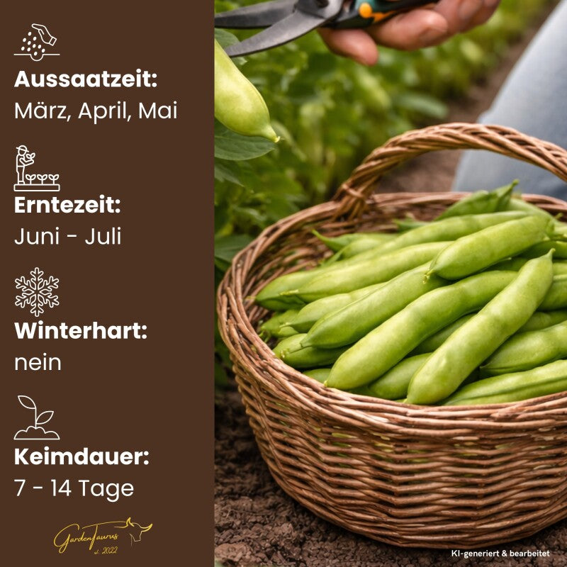  GardenTaurus® Puffbohnen (Große Bohne) "Driemal Wit", Inhalt 1kg