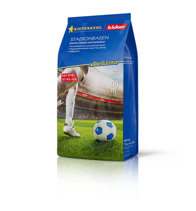  Kiepenkerl Kicker Stadionrasen, 1kg Für 50m², Rasensamen, Extrem Robust Und Belastbar