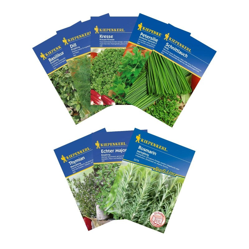  Kräuter-Sortiment, 8 Verschiedene Kräutersorten, Saatgut-Sortiment