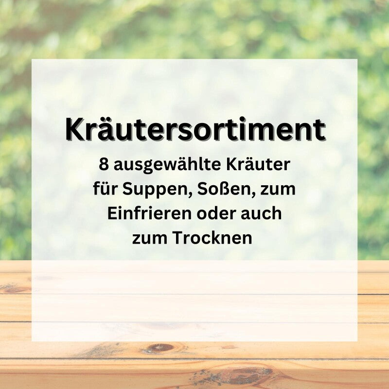  Kräuter-Sortiment, 8 Verschiedene Kräutersorten, Saatgut-Sortiment