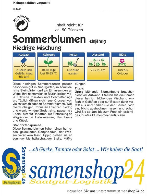  Niedrige Sommerblumen-Mischung MAXI-10er Bundle