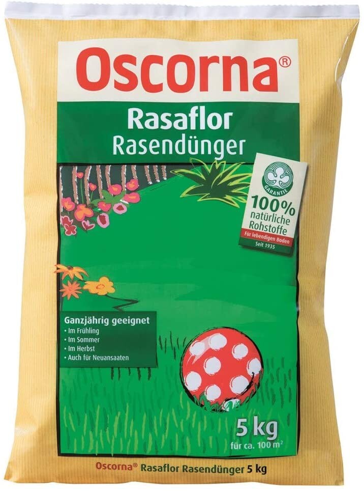  Oscorna Rasaflor Rasendünger, 5 Kg Für Ca. 100m²
