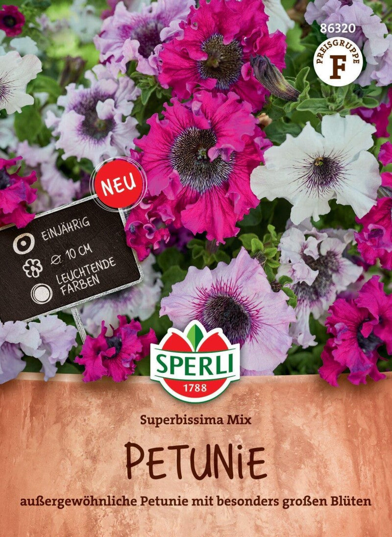  Petunie Superbissima Mix, Große Blüten, Leuchtende Farben, Saatgut Von Sperli