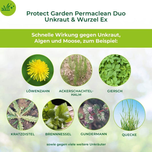  PROTECT GARDEN Permaclean Duo Unkraut & Wurzel Ex, Unkrautvernichter Mit Zweifachwirkung Gegen Alle Unkräuter Und Ungräser, 1000 Ml