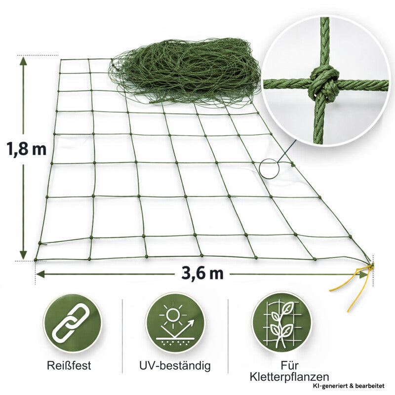  Ranknetz 1,8m*3,6m Aus Langlebigen HDPE Für Gurken, Kürbis, Bohnen Etc