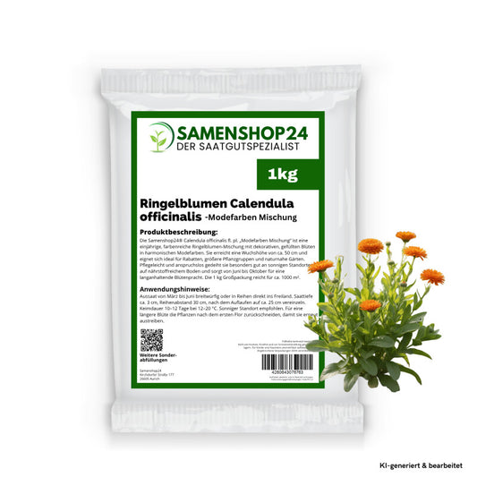  Samenshop24® Ringelblumen Modefarben Mischung Calendula Officinalis Fl.pl. 1kg