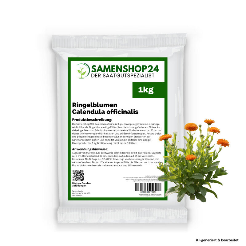  Ringelblumen Calendula Officinalis Fl.pl. Orangekugel 1kg