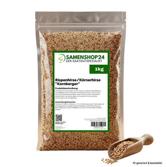  Rispenhirse/ Körnerhirse, Panicum Miliaceum, Inhalt: 1kg, Loses Saatgut