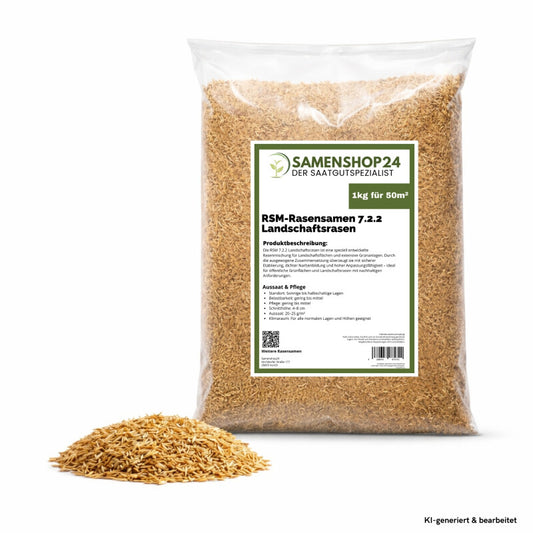  RSM-Rasensamen 7.2.2 Landschaftsrasen, Trockenlagen Mit Kräutern, Inhalt: 1kg Für Ca. 50 M²