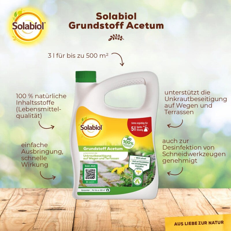  Solabiol Grundstoff Acetum, Für Die Beseitigung Von Unkraut Auf Wegen, Plätzen Und Terrassen
