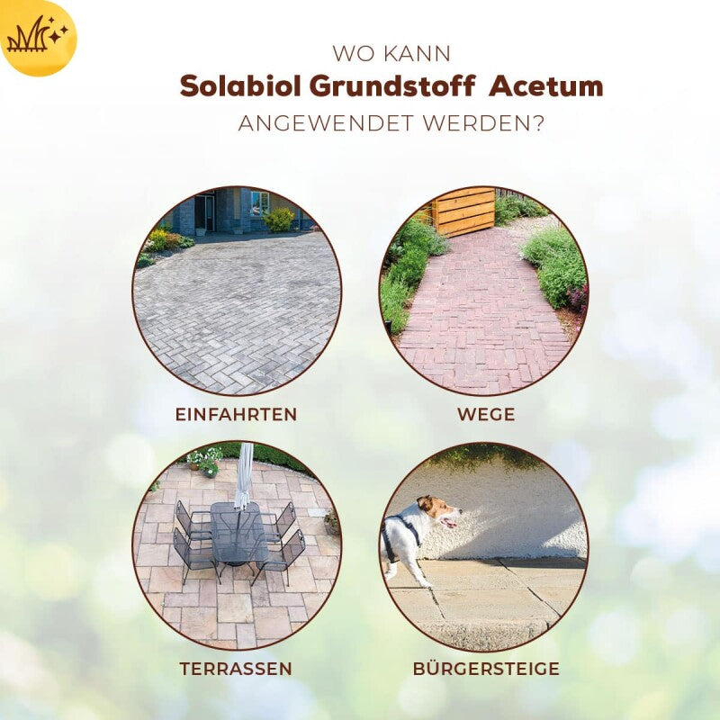  Solabiol Grundstoff Acetum, Für Die Beseitigung Von Unkraut Auf Wegen, Plätzen Und Terrassen