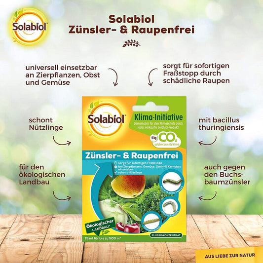  Solabiol Zünsler- Und Raupenfrei, Biologisches Mittel Gegen Raupen An Zierpflanzen 15ml Konzentrat