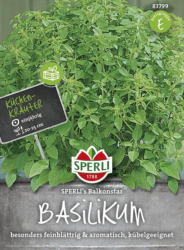  Basilikum SPERLING`s Balkonstar | Sehr Beliebtes Würz- U Heilkraut | Kleinblättrige Sorte