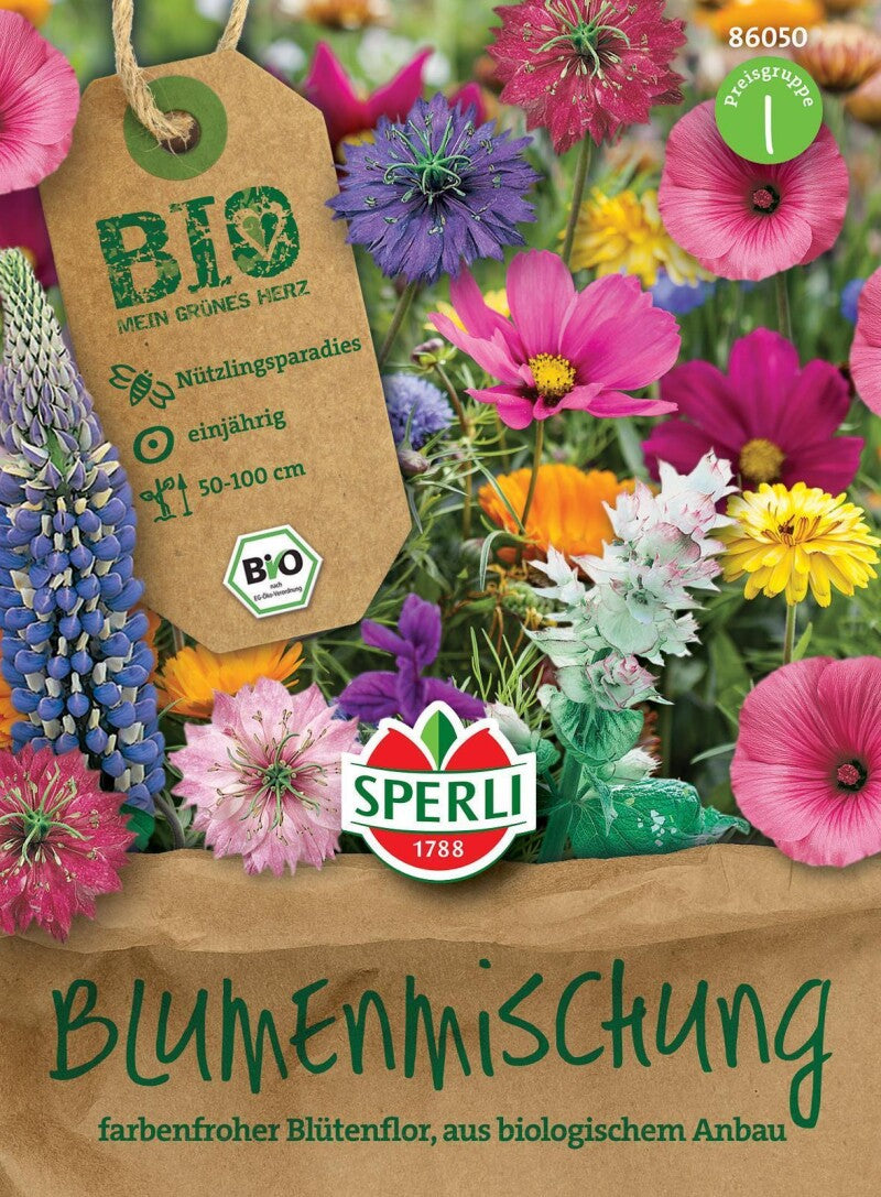  BIO Blumenmischung, Insektenfreundliche Einjährige Blumenmischung Aus Biologischem Anbau, Auch Als Schnittblumen Geeignet