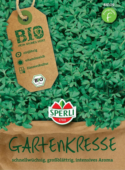  BIO Gartenkresse, Einjährige Vitaminreiche Gewürzpflanze Mit Mildem Senfölartigem Geschmack