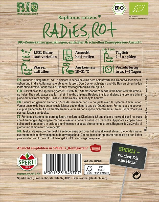  BIO Keimsprossen Radies (rot) 30g