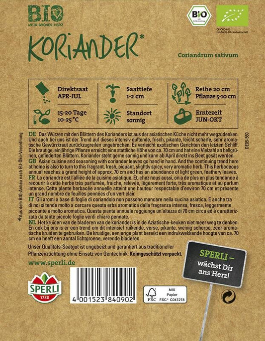 BIO Koriander Coriandrum Sativum