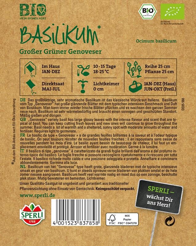 BIO-Kräuter BIO Basilikum
