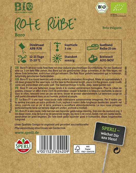  BIO Rote Beete Rote Kugel 2/Sturoman 3m Saatband