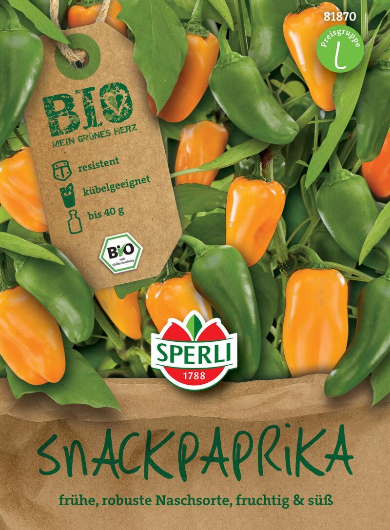  BIO Snackpaprika, Ertragreiche Frühreifende Snackpaprika, Resistent, Anbau Im Kübel Optimal Möglich
