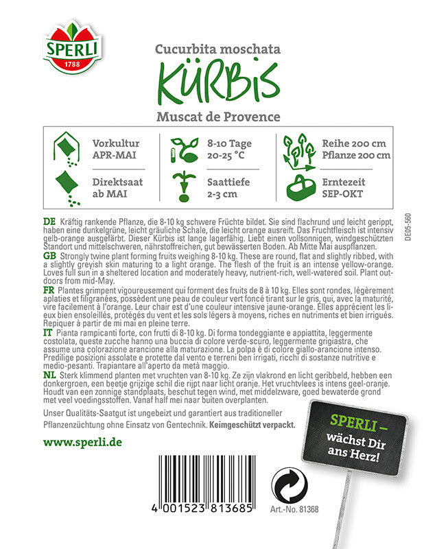  Kürbis Muscade De Provence