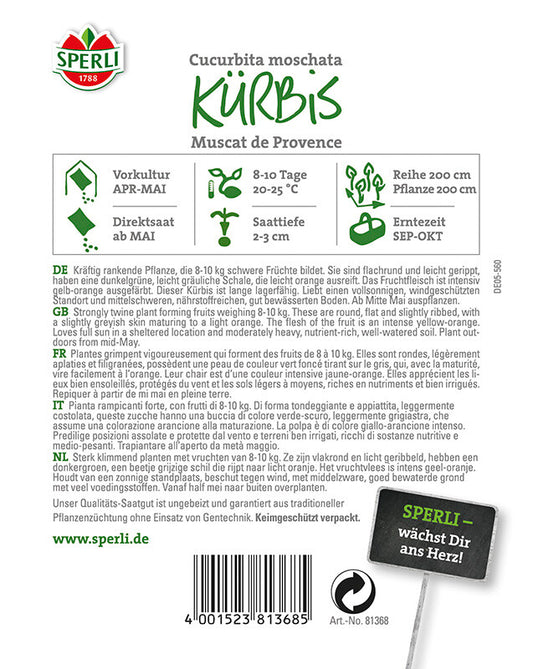  Kürbis Muscade De Provence
