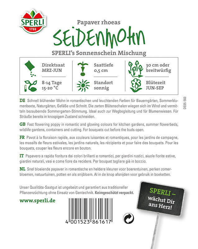  Mohn Sonnenschein Mischung (Seidenmohn)