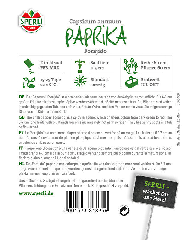  Paprika Forajido Jalapeno