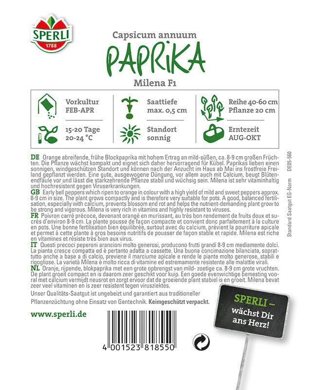  Paprika Milena F1 Gelb-Orange