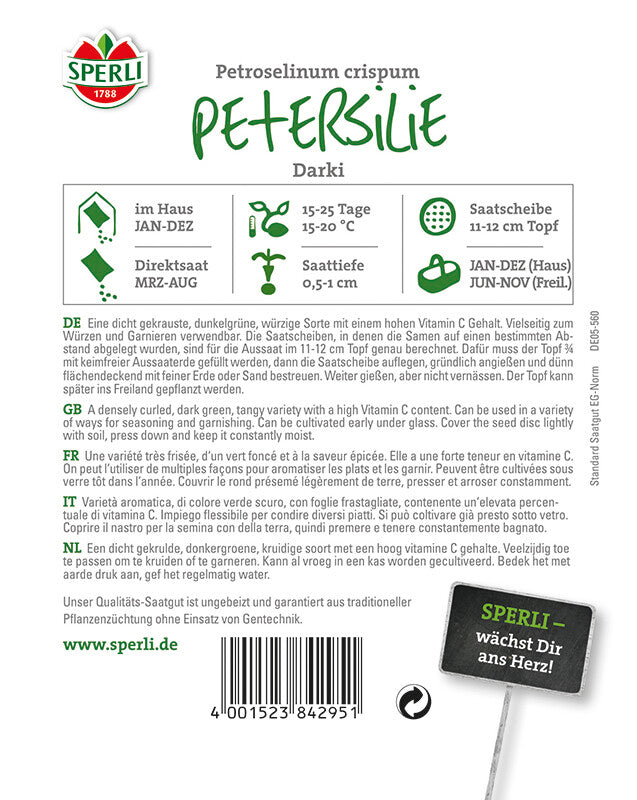  Petersilie Darki, 5 Saatscheiben
