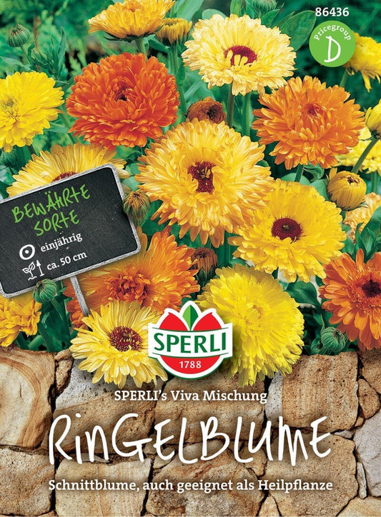  Ringelblume SPERI's Viva Mischung, Einjährige Gartenpflanzen, Bestens Geeignet Für Mischkulturen