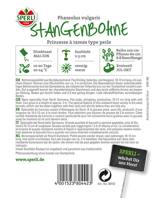  Stangenbohne Princesse A Rames (Türkische Erbse)