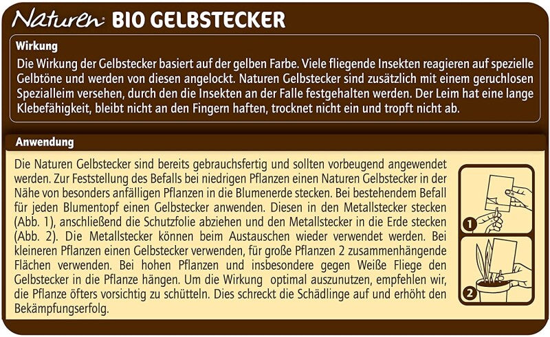  Substral Naturen Bio Gelbstecker, Gelbsticker, Insektizidfreie Leimfallen Zum Schutz Von Zierpflanzen, 15 Stück